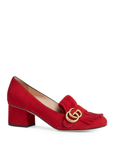 gucci marmont pumps rot|Gucci block heel pumps.